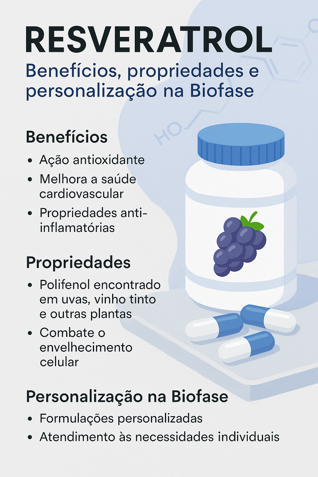 Resveratrol resveratrol: benefícios, propriedades e personalização na Biofase